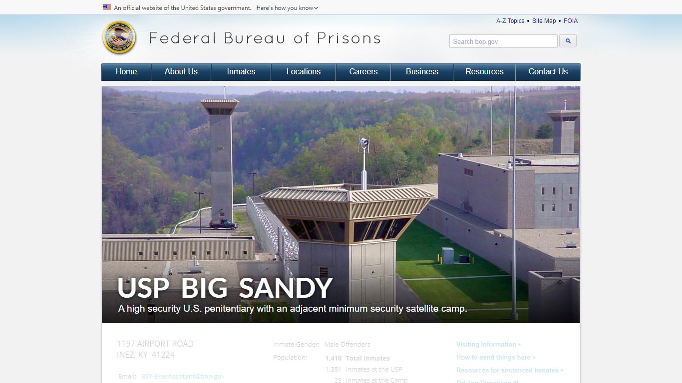 USP Big Sandy - Federal Bureau of Prisons